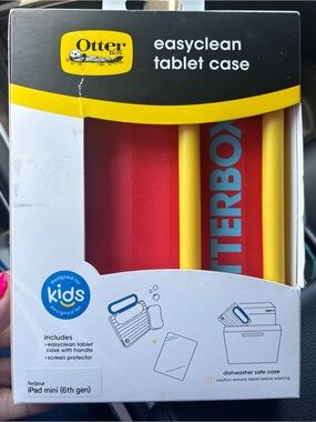 OtterBox EasyClean Kids Tablet Case in Red with Yellow Handle iPad mini 6th Gen